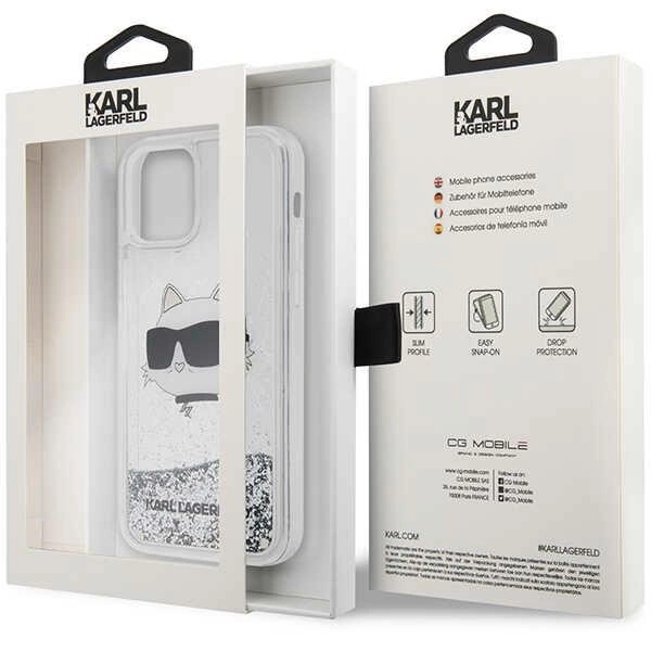 Karl Lagerfeld KLHCP12MLNHCCS iPhone 12/ 12 Pro 6.1" silver/silver hardcase Glitter Choupette Headeng