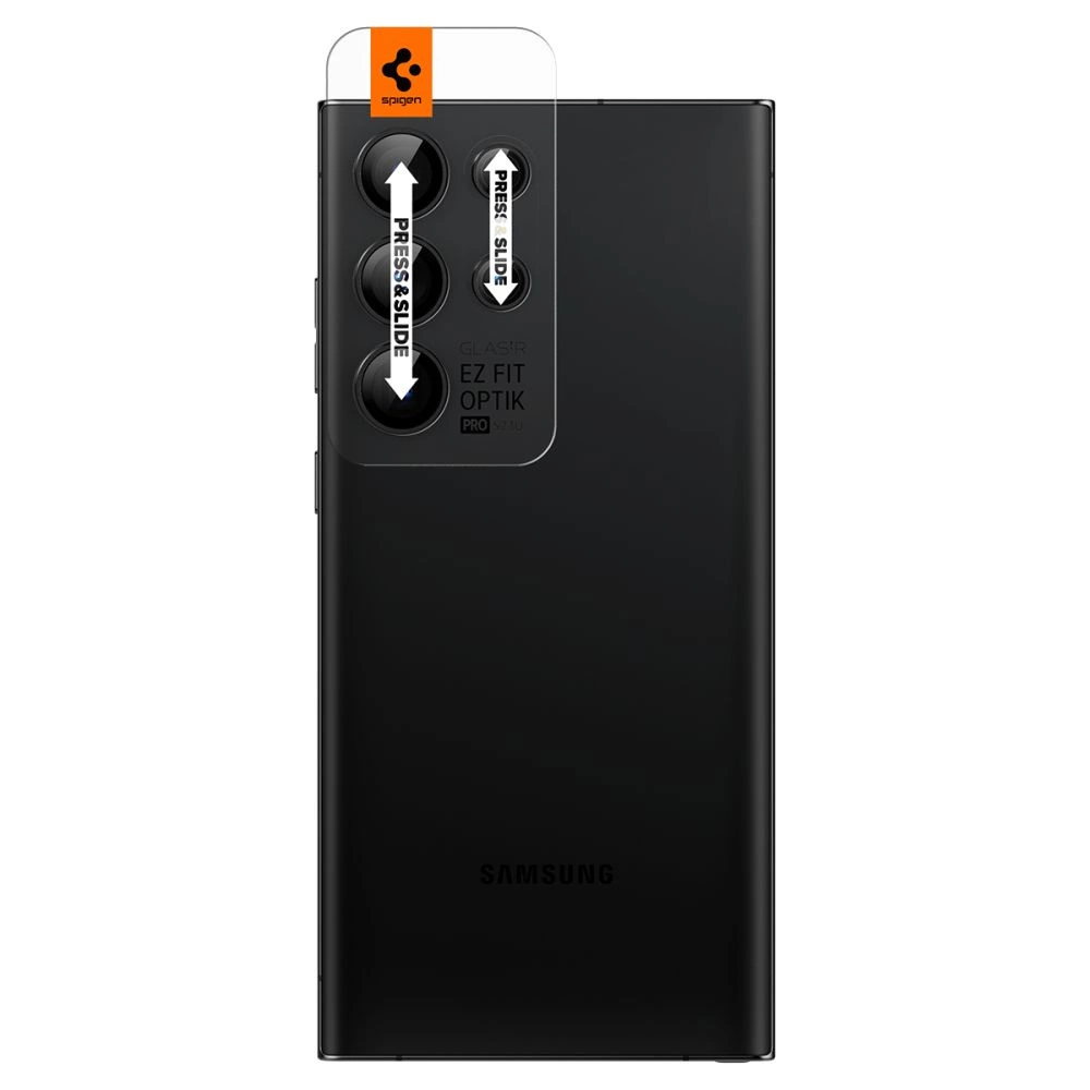 Spigen Glas.tR EZ Fit Optik Camera Protector for Samsung Galaxy S23 Ultra - Black 2 pcs.eng