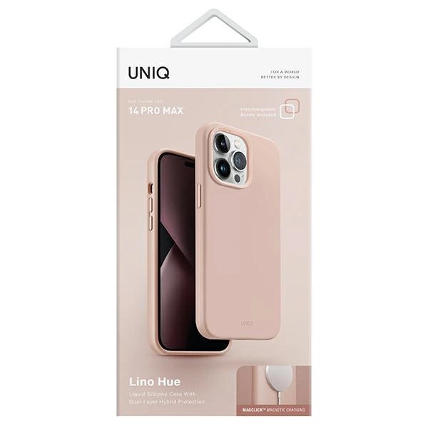 Uniq Lino Hue Magclick Charging case for iPhone 14 Pro Max - pinkeng
