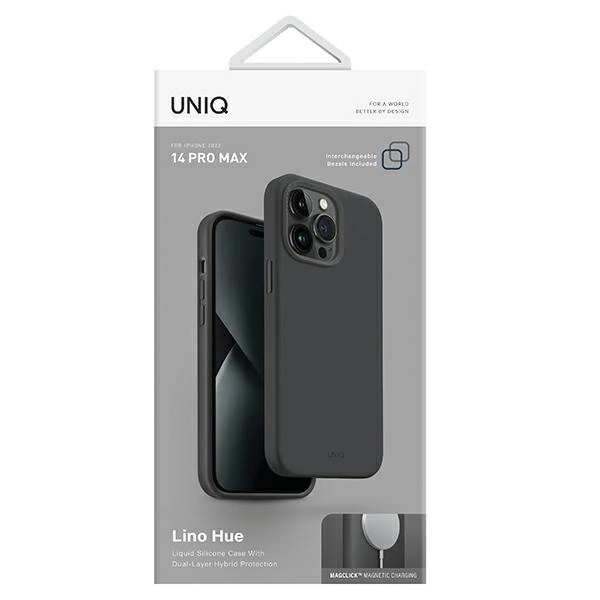 Uniq Lino Hue Magclick Charging case for iPhone 14 Pro Max - grayeng