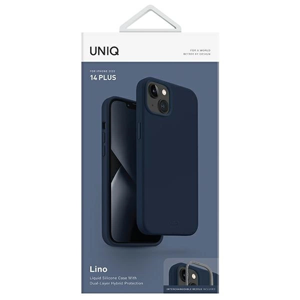 Uniq Lino case for iPhone 14 Plus - blueeng