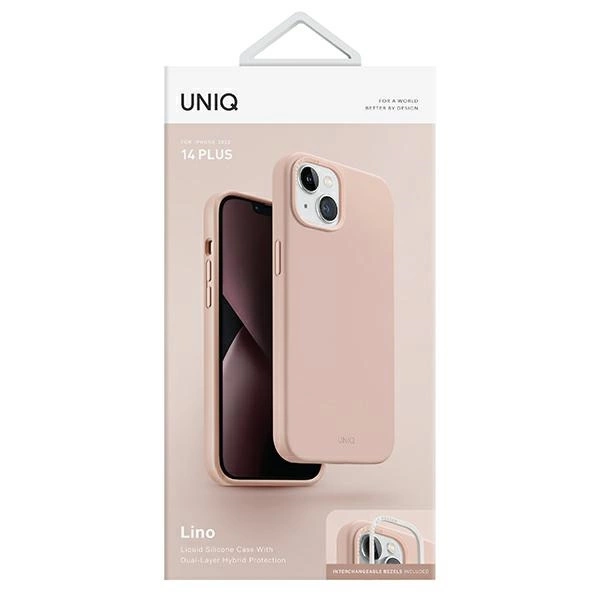 Uniq Lino case for iPhone 14 Plus - pinkeng