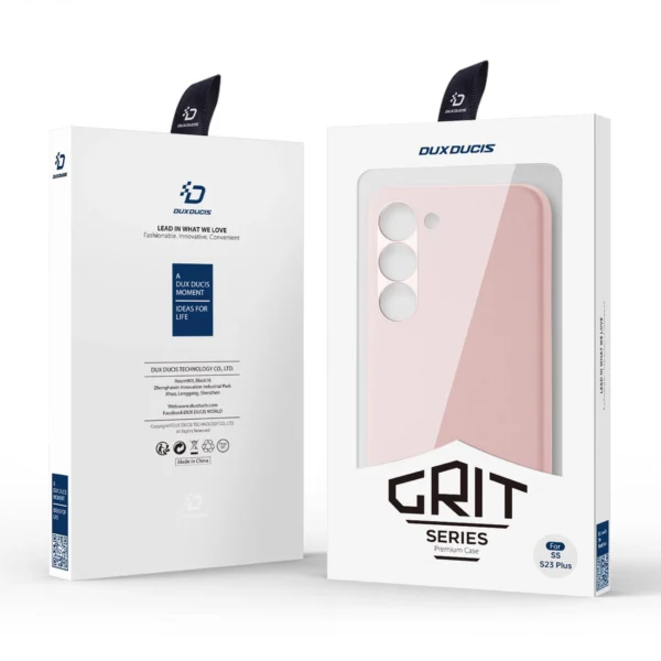 Dux Ducis Grit case for Samsung Galaxy S23+ elegant case made of artificial leather pinkeng