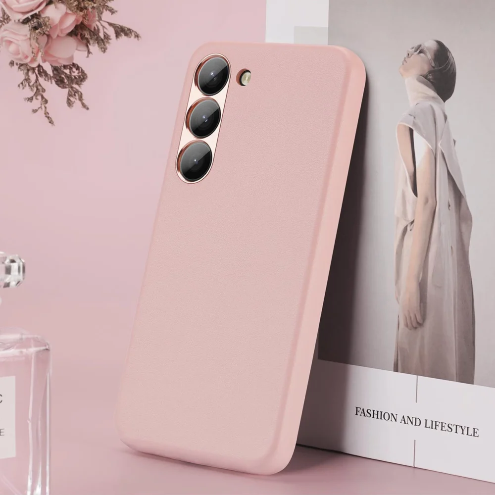 Dux Ducis Grit case for Samsung Galaxy S23+ elegant case made of artificial leather pinkeng