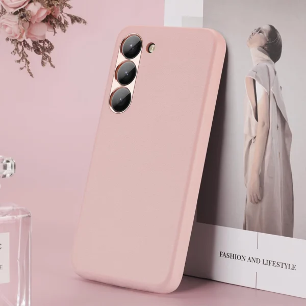 Dux Ducis Grit case for Samsung Galaxy S23+ elegant case made of artificial leather pinkeng