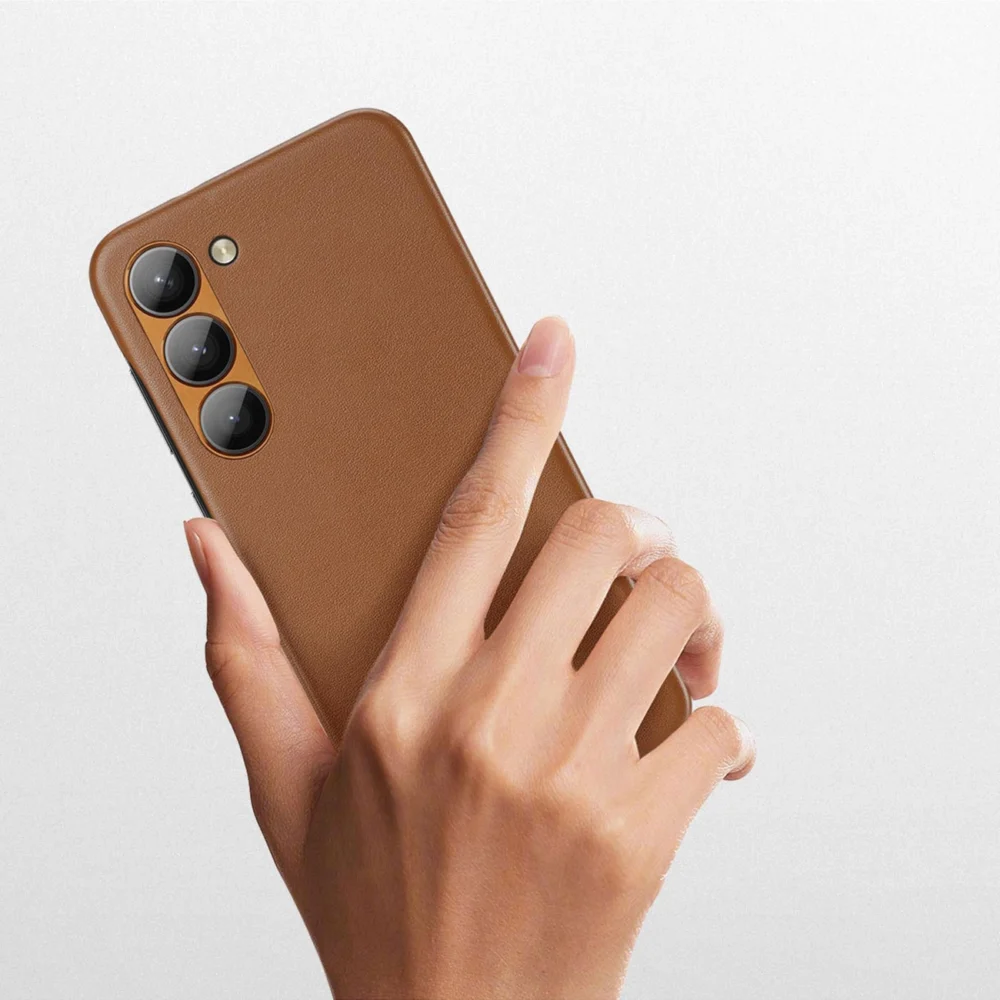 Dux Ducis Grit case for Samsung Galaxy S23+ elegant case made of artificial leather browneng