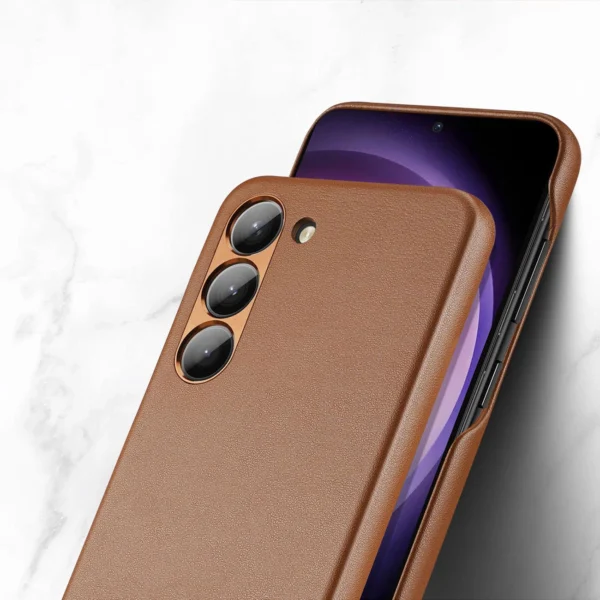 Dux Ducis Grit case for Samsung Galaxy S23+ elegant case made of artificial leather browneng