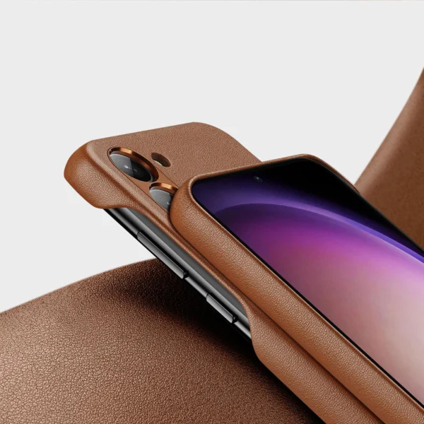 Dux Ducis Grit case for Samsung Galaxy S23+ elegant case made of artificial leather browneng