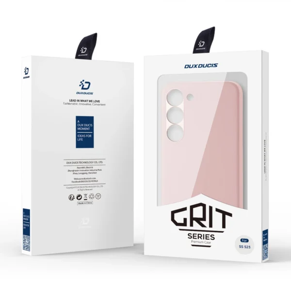 Dux Ducis Grit case for Samsung Galaxy S23 elegant case made of artificial leather pinkeng
