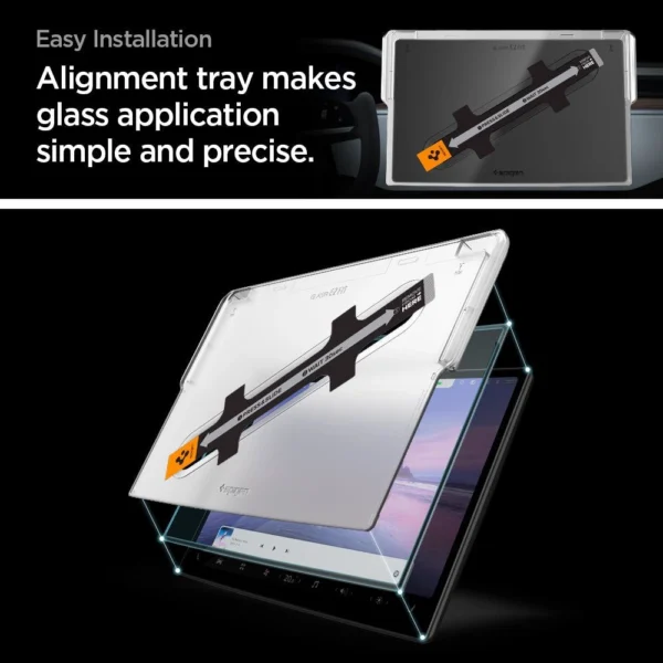 Spigen Glas.tR EZ Fit Tempered Glass for Tesla Model X 2022 / Model S 2021 - Blackeng