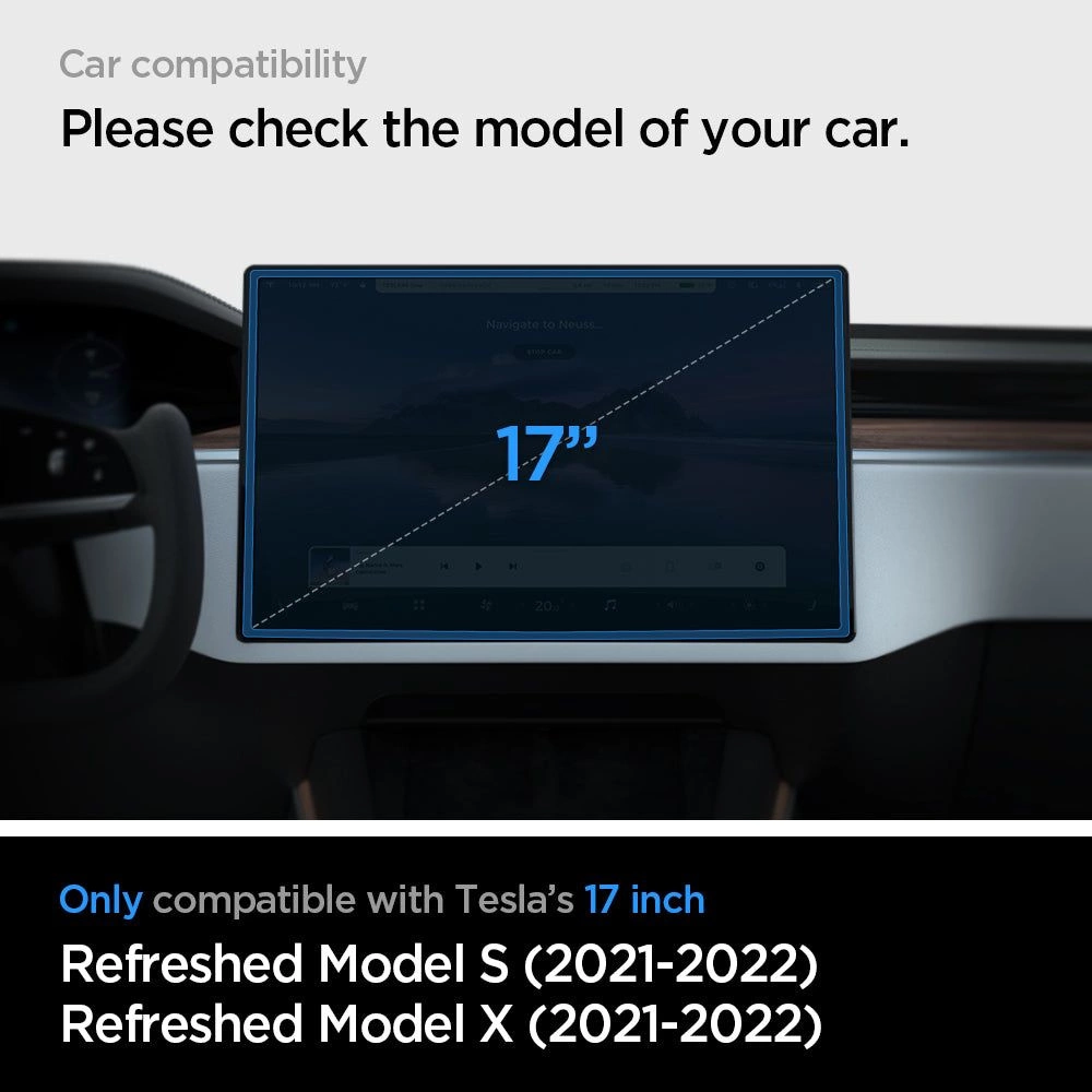 Spigen Glas.tR EZ Fit Tempered Glass for Tesla Model X 2022 / Model S 2021 - Blackeng