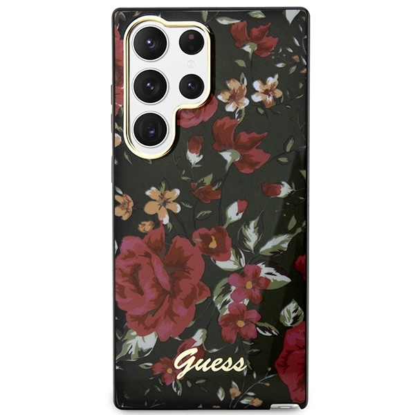 Guess GUHCS23LHCFWSA S23 Ultra S918 green/kaki hardcase Flower Collectioneng