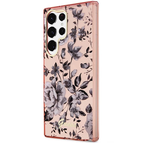 Guess GUHCS23LHCFWSP S23 Ultra S918 pink/pink hardcase Flower Collectioneng