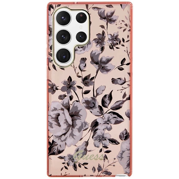 Guess GUHCS23LHCFWSP S23 Ultra S918 pink/pink hardcase Flower Collectioneng