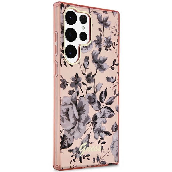 Guess GUHCS23LHCFWSP S23 Ultra S918 pink/pink hardcase Flower Collectioneng