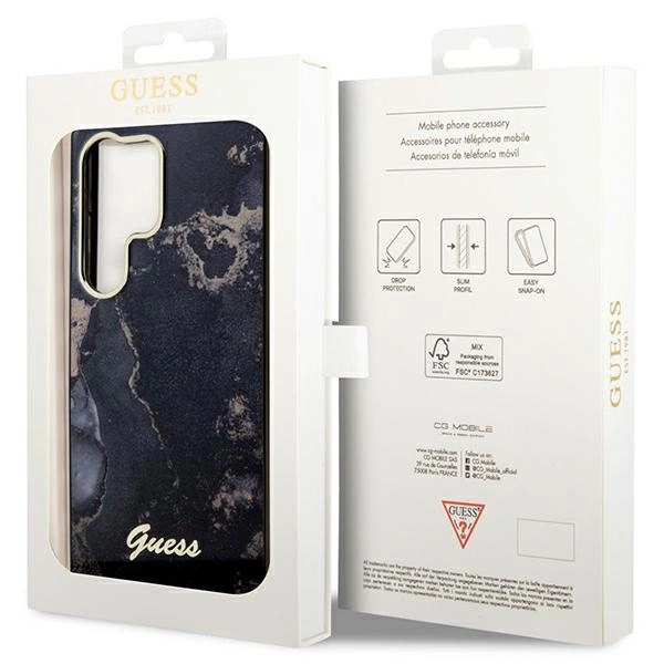 Guess GUHCS23LHTMRSK S23 Ultra S918 black/black hardcase Golden Marble Collectioneng
