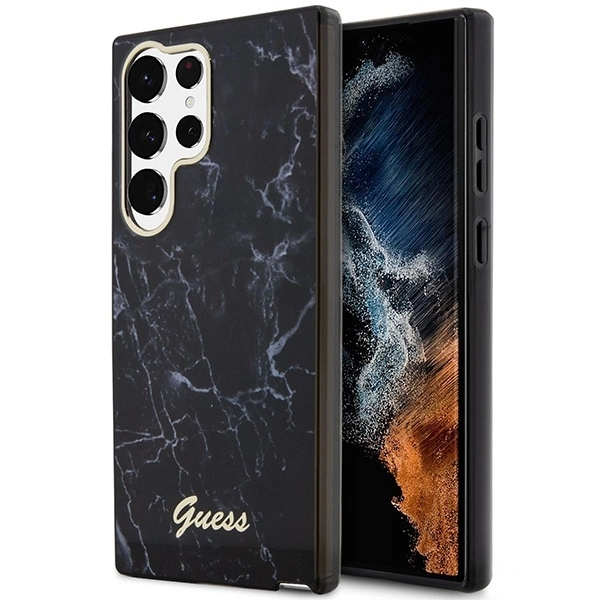 Guess GUHCS23LPCUMAK S23 Ultra S918 black/black hardcase Marbleeng