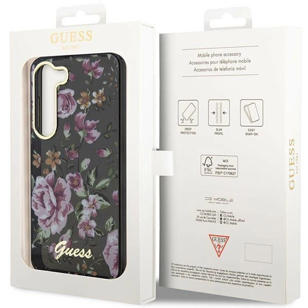 Guess GUHCS23MHCFWSK S23+ S916 black/black hardcase Flower Collectioneng