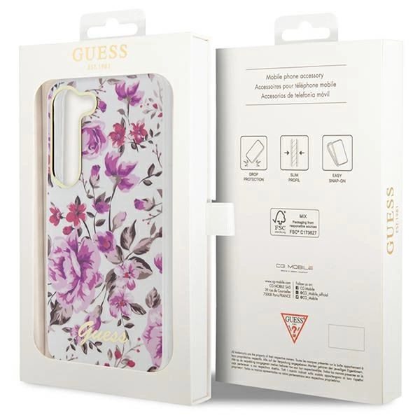 Guess GUHCS23MHCFWST S23+ S916 white/white hardcase Flower Collectioneng