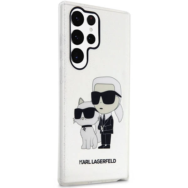 Karl Lagerfeld Glitter Karl&Choupette Case for Samsung Galaxy S23 Ultra - Transparenteng