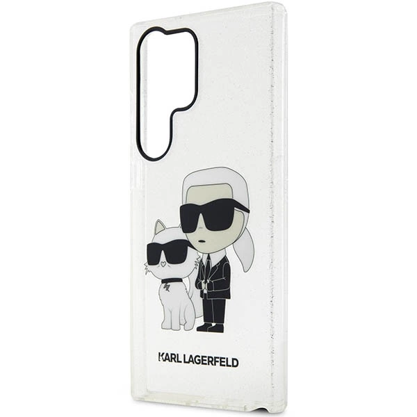 Karl Lagerfeld Glitter Karl&Choupette Case for Samsung Galaxy S23 Ultra - Transparenteng