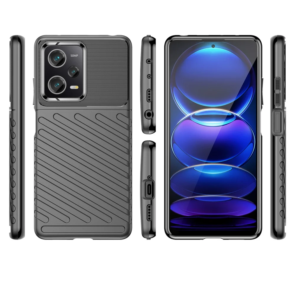 Thunder Case for Xiaomi Poco X5 Pro 5G / Redmi Note 12 Pro silicone armor case blackeng