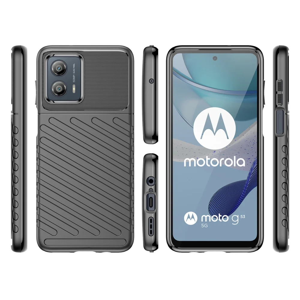 Thunder Case case for Motorola Moto G53 silicone armor case blackeng