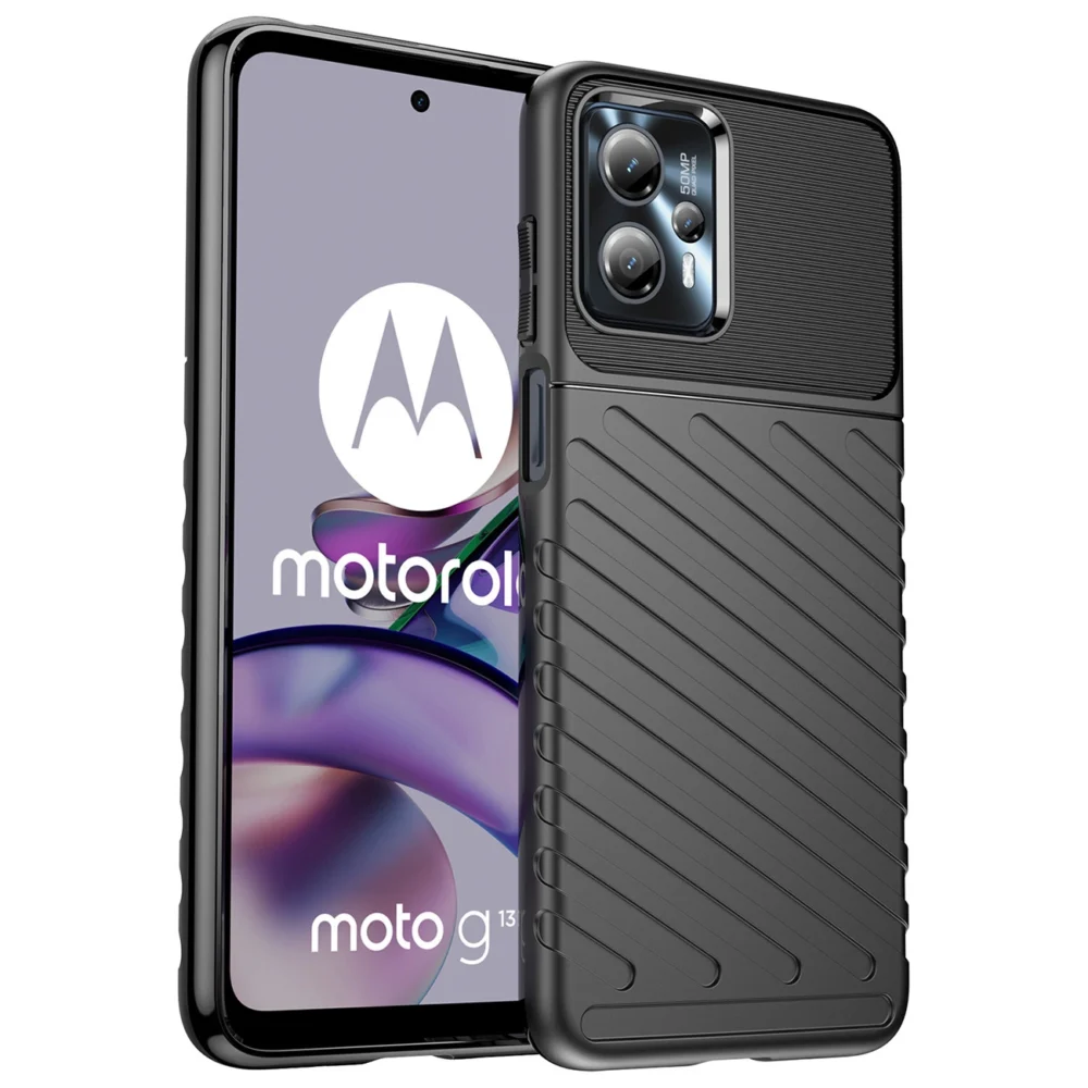Thunder Case case for Motorola Moto G13 silicone armor case blackeng
