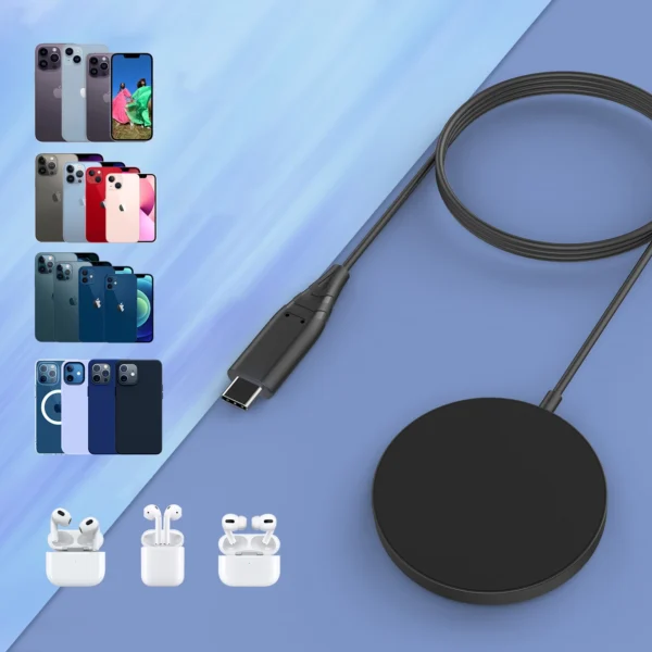 Choetech magnetic wireless charger 15W MagSafe for iPhone 12/13/14 black (T518-F-BK)eng