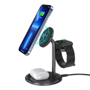 Choetech T585-F 3in1 Magnetic wireless charger station for iPhone 12/13/14 series,AirPods Pro and iwatch charger Blackeng