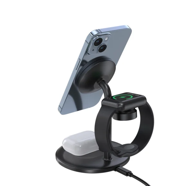 Choetech T585-F 3in1 Magnetic wireless charger station for iPhone 12/13/14 series,AirPods Pro and iwatch charger Blackeng