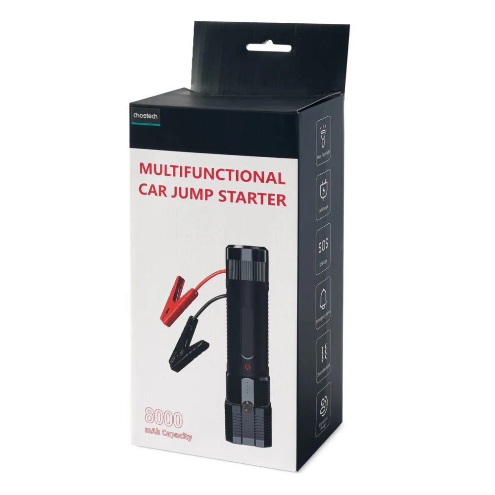 Choetech Jump Starter with Powerbank 8000mAh - LED Flashlight (TC0016) - Blackeng