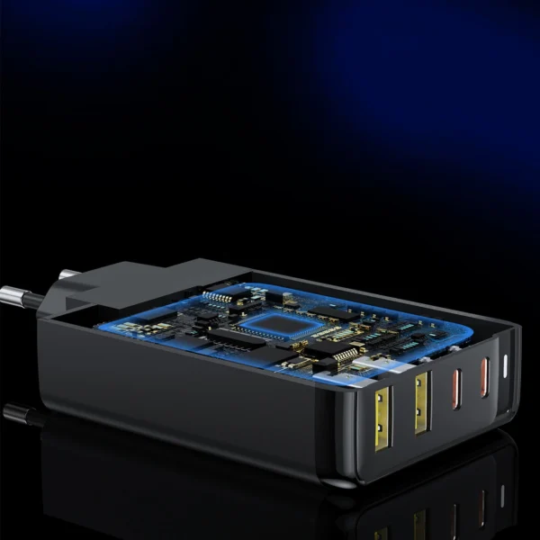 Choetech charger GaN 140W 4 ports (2x USB C, 2x USB) black (PD6005)eng