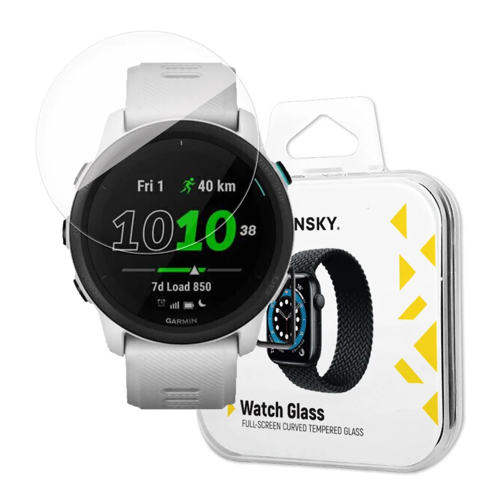 Wozinsky Full Glue Tempered Glass Tempered Glass For Garmin Forerunner 745 9H Full Screen Full Cover With Black Frameeng