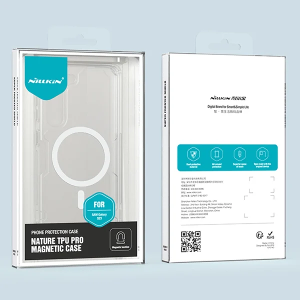 Nillkin Nature Pro Magnetic Case case for Samsung Galaxy S23+ with MagSafe armored cover whiteeng