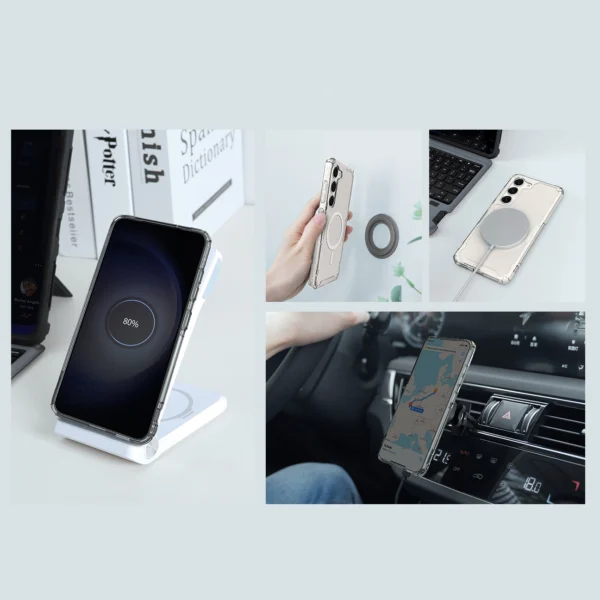 Nillkin Nature Pro Magnetic Case case for Samsung Galaxy S23+ with MagSafe armored cover whiteeng