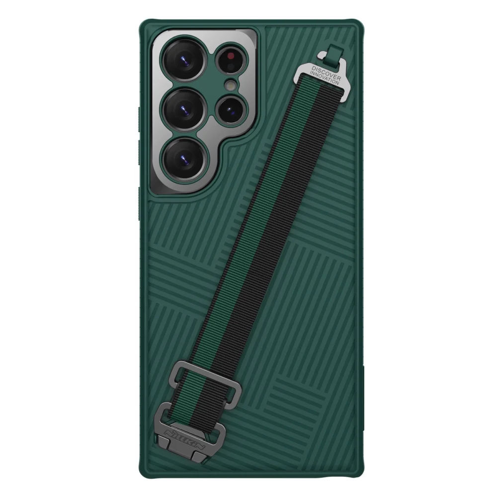 Nillkin Strap Case Case for Samsung Galaxy S23 Ultra Armored Cover with Wrist Strap Greeneng