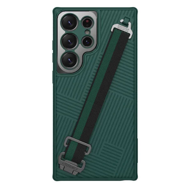 Nillkin Strap Case Case for Samsung Galaxy S23 Ultra Armored Cover with Wrist Strap Greeneng