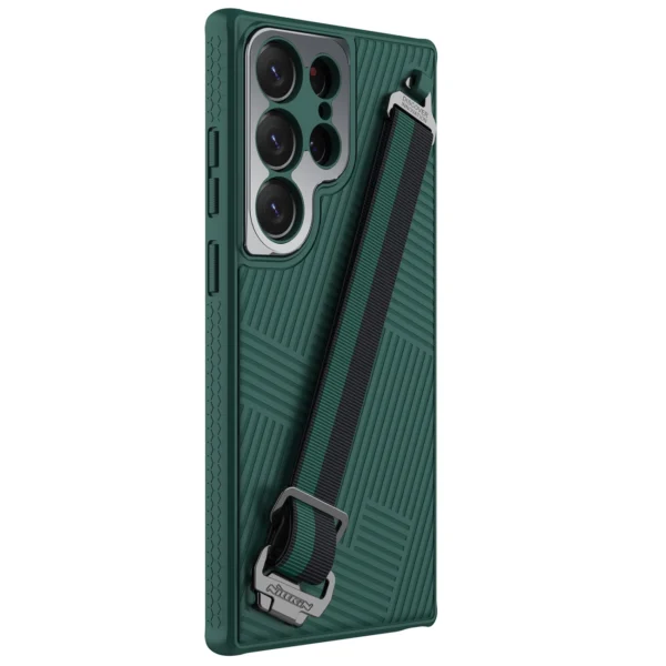 Nillkin Strap Case Case for Samsung Galaxy S23 Ultra Armored Cover with Wrist Strap Greeneng
