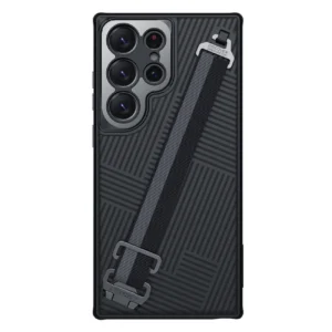 Nillkin Strap Case Case for Samsung Galaxy S23 Ultra Armored Cover with Wrist Strap Blackeng