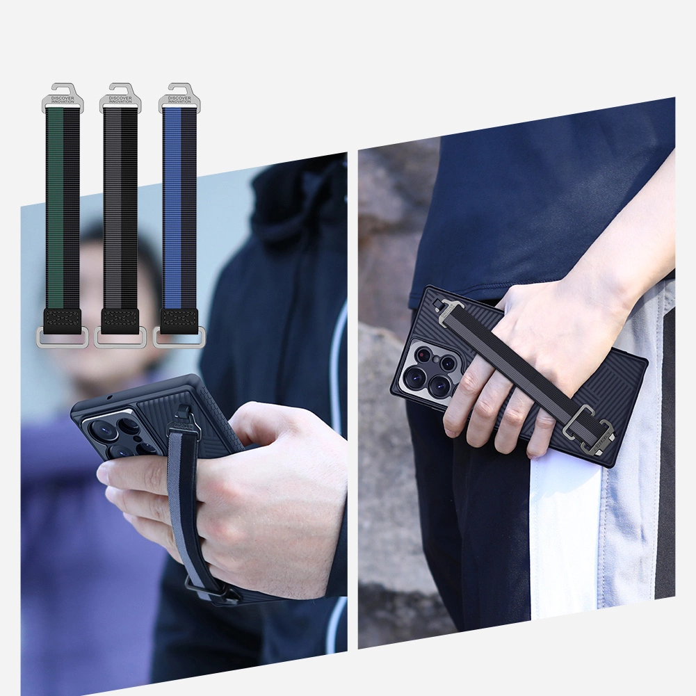 Nillkin Strap Case Case for Samsung Galaxy S23 Ultra Armored Cover with Wrist Strap Blackeng