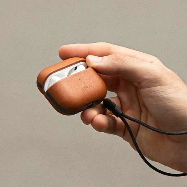 Uniq Terra Genuine Leather case for AirPods Pro 2 - browneng