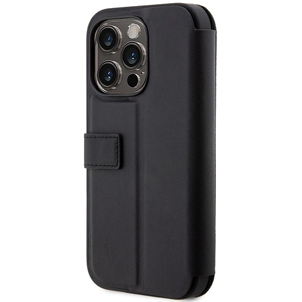 Case BMW BMBKP14L22RDPK iPhone 14 Pro 6.1" black/black bookcase Leather Textured&Stripeeng