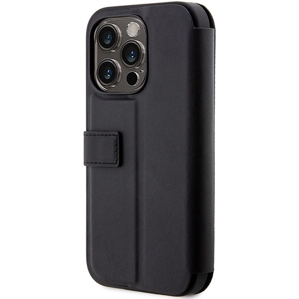 Case BMW BMBKP14X22RVSK iPhone 14 Pro Max 6.7" black/black bookcase Leather Stamp Blue Lineseng