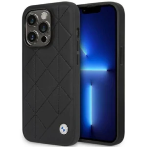 Case BMW BMHCP14L22RQDK iPhone 14 Pro 6.1" black/black Leather Quiltedeng