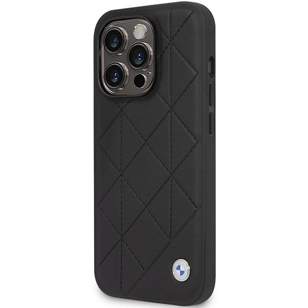 Case BMW BMHCP14L22RQDK iPhone 14 Pro 6.1" black/black Leather Quiltedeng