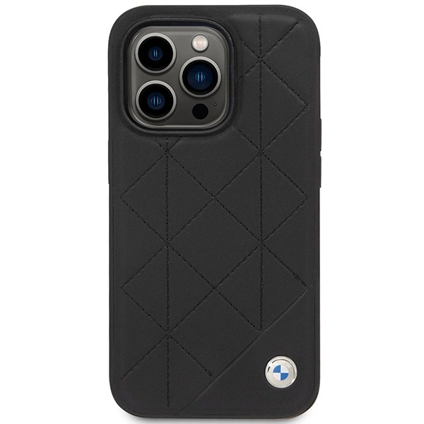 Case BMW BMHCP14L22RQDK iPhone 14 Pro 6.1" black/black Leather Quiltedeng