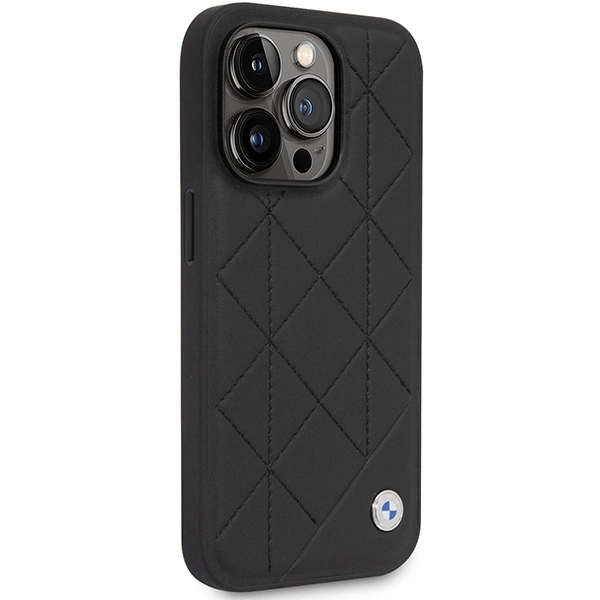 Case BMW BMHCP14L22RQDK iPhone 14 Pro 6.1" black/black Leather Quiltedeng