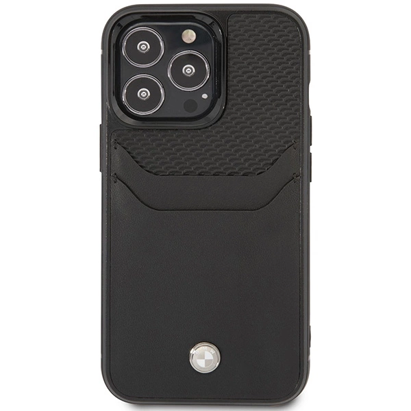Case BMW BMHCP14L22RSEPK iPhone 14 Pro 6.1" black/black Leather Card Sloteng