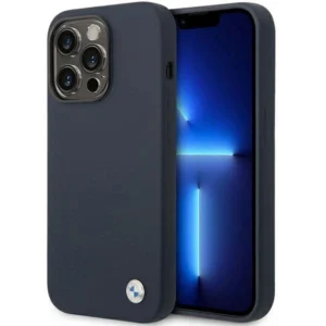 Case BMW BMHCP14LSILNA iPhone 14 Pro 6.1" navy blue/navy Silicone Metal Logoeng